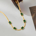 GOLD PLATED GREEN EMERALD NECKLACE
