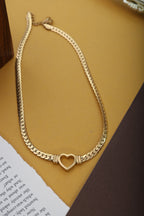 18 KT GOLD PLATED THICK HEART NECKLACE