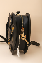 LEATHER HEART JACKET SLING BAG