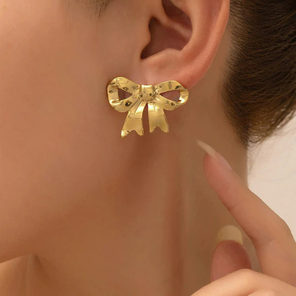 ANTI TARNISH BOW EARRING