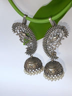 OXIDISED EARRING WITH EAR CUFF