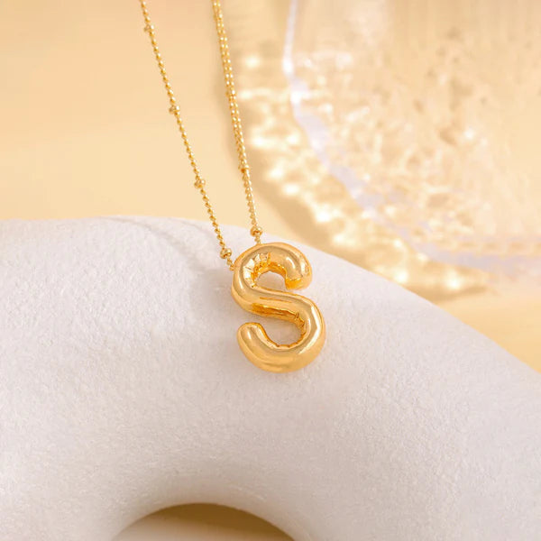GOLD PLATED S INITIAL NECKLACE