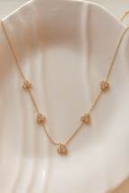 ANTI TARNISH CLOVER NECKLACE STUDED