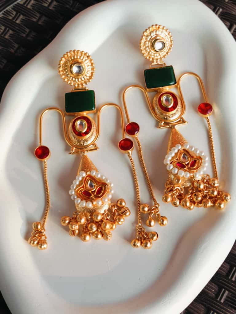 KASHMIRI EARRINGS GREEN
