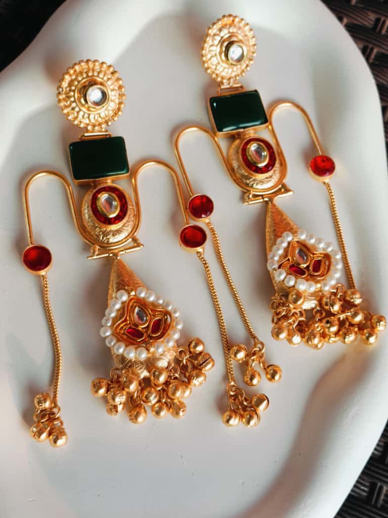 KASHMIRI EARRINGS GREEN