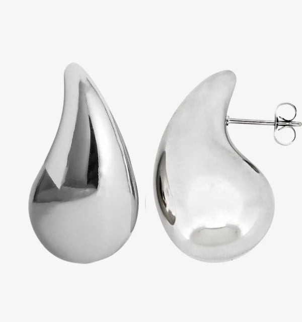 SILVER THICK EARRING